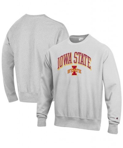 Men's Gray Iowa State Cyclones Arch Over Logo Reverse Weave Pullover Sweatshirt $36.29 Sweatshirt