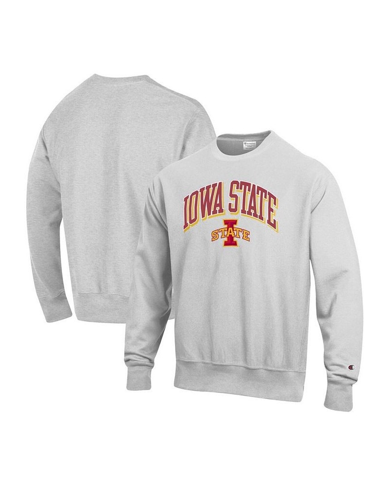 Men's Gray Iowa State Cyclones Arch Over Logo Reverse Weave Pullover Sweatshirt $36.29 Sweatshirt