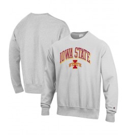 Men's Gray Iowa State Cyclones Arch Over Logo Reverse Weave Pullover Sweatshirt $36.29 Sweatshirt