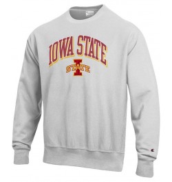 Men's Gray Iowa State Cyclones Arch Over Logo Reverse Weave Pullover Sweatshirt $36.29 Sweatshirt