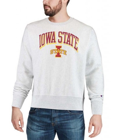 Men's Gray Iowa State Cyclones Arch Over Logo Reverse Weave Pullover Sweatshirt $36.29 Sweatshirt