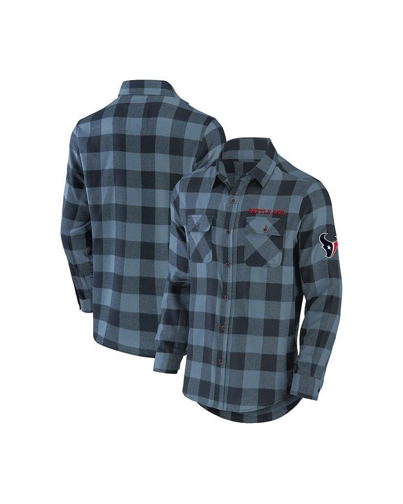 Men's NFL x Darius Rucker Collection by Navy Houston Texans Flannel Long Sleeve Button-Up Shirt $26.66 Shirts