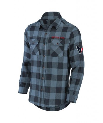 Men's NFL x Darius Rucker Collection by Navy Houston Texans Flannel Long Sleeve Button-Up Shirt $26.66 Shirts