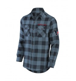 Men's NFL x Darius Rucker Collection by Navy Houston Texans Flannel Long Sleeve Button-Up Shirt $26.66 Shirts