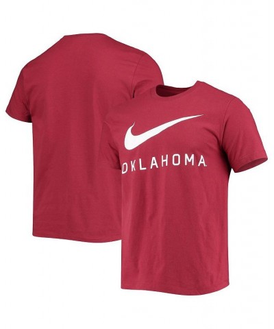 Men's Crimson Oklahoma Sooners Big Swoosh T-shirt $18.90 T-Shirts