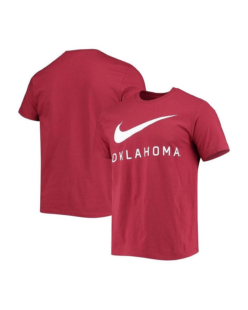 Men's Crimson Oklahoma Sooners Big Swoosh T-shirt $18.90 T-Shirts