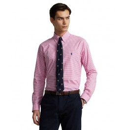 Men's Classic-Fit Gingham Stretch Poplin Shirt Pink $44.55 Shirts