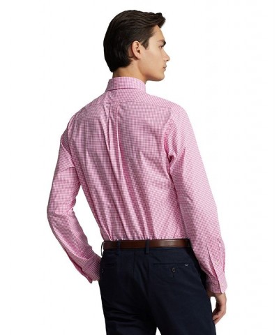 Men's Classic-Fit Gingham Stretch Poplin Shirt Pink $44.55 Shirts