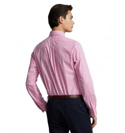 Men's Classic-Fit Gingham Stretch Poplin Shirt Pink $44.55 Shirts