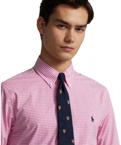 Men's Classic-Fit Gingham Stretch Poplin Shirt Pink $44.55 Shirts