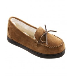 Women's Sage Genuine Suede Moccasin Slippers Brown $18.24 Shoes