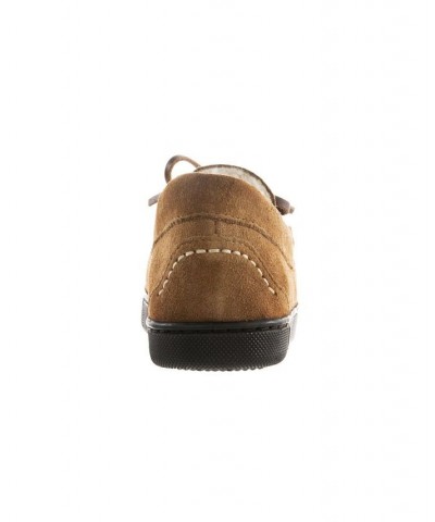 Women's Sage Genuine Suede Moccasin Slippers Brown $18.24 Shoes