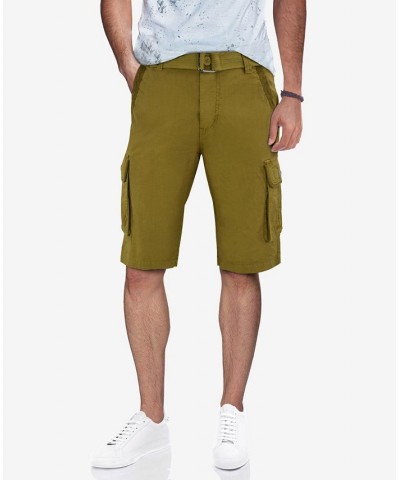 Men's Belted Twill Tape Cargo Shorts British Khaki $25.58 Shorts