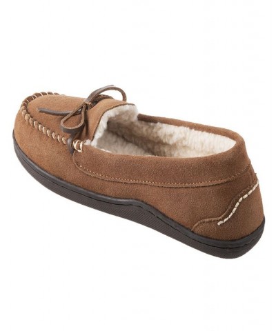 Women's Sage Genuine Suede Moccasin Slippers Brown $18.24 Shoes