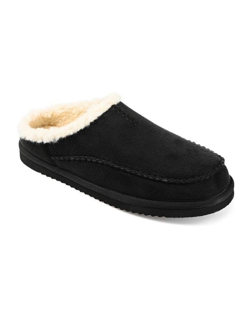 Men's Lavell Moccasin Clog Slippers Black $18.26 Shoes