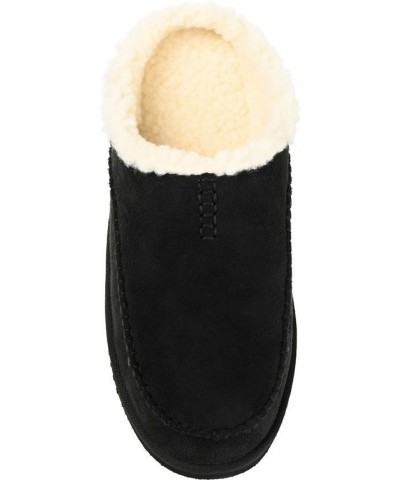 Men's Lavell Moccasin Clog Slippers Black $18.26 Shoes