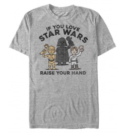 Star Wars Men's Classic Raise Your Hand Short Sleeve T-Shirt Gray $18.19 T-Shirts