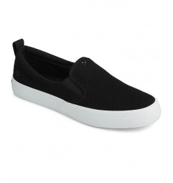 Women's Crest Twin Gore Perforated Slip On Sneaker Black $42.30 Shoes