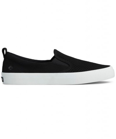 Women's Crest Twin Gore Perforated Slip On Sneaker Black $42.30 Shoes