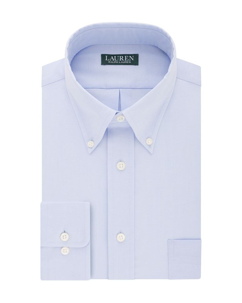 Lauren Men's Regular Fit Wrinkle Free Stretch Dress Shirt, Online Exclusive Blue $17.16 Dress Shirts