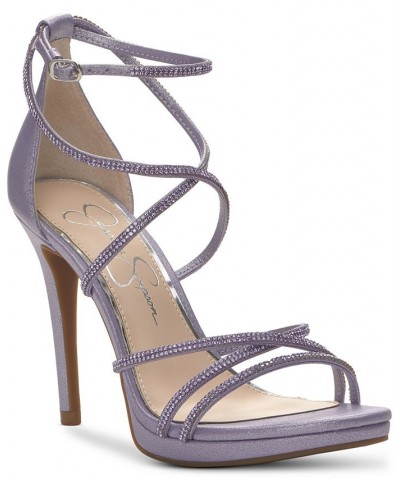 Jaeya Strappy Dress Sandals Purple $44.69 Shoes