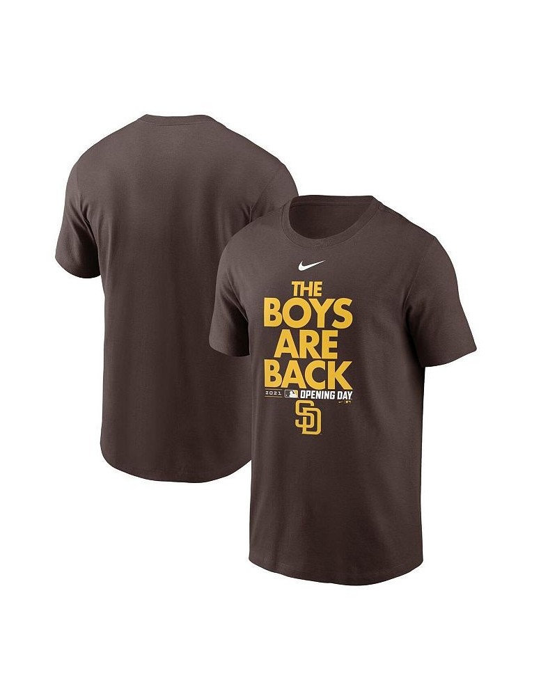 Men's Brown San Diego Padres 2021 Opening Day Phrase T-shirt $21.59 T-Shirts