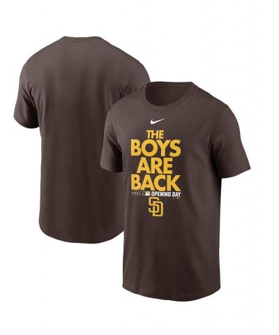 Men's Brown San Diego Padres 2021 Opening Day Phrase T-shirt $21.59 T-Shirts