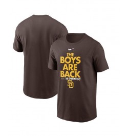 Men's Brown San Diego Padres 2021 Opening Day Phrase T-shirt $21.59 T-Shirts