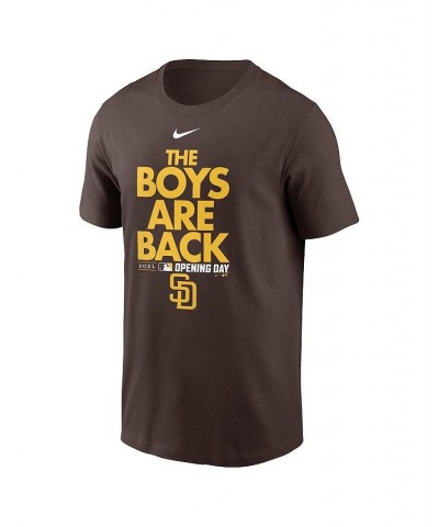 Men's Brown San Diego Padres 2021 Opening Day Phrase T-shirt $21.59 T-Shirts