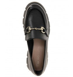 Women's Raylin Platform Loafer Black Leather $65.33 Shoes