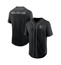 Men's Branded Black Real Salt Lake Third Period Fashion Baseball Button-Up Jersey $30.80 Jersey