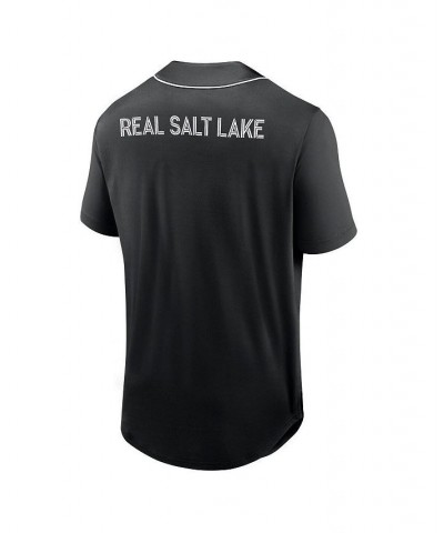 Men's Branded Black Real Salt Lake Third Period Fashion Baseball Button-Up Jersey $30.80 Jersey