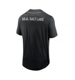 Men's Branded Black Real Salt Lake Third Period Fashion Baseball Button-Up Jersey $30.80 Jersey