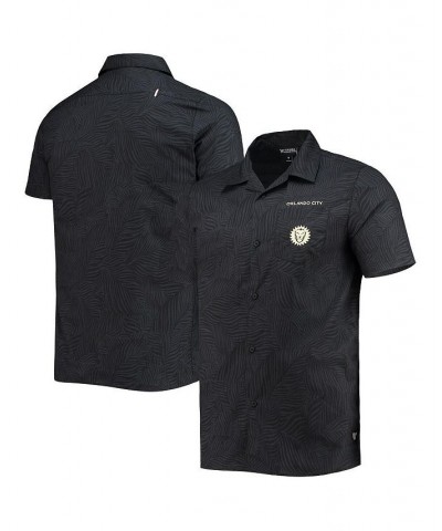 Men's Black Orlando City SC Abstract Palm Button-Up Shirts $28.00 Shirts