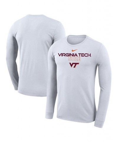 Men's White Virginia Tech Hokies On Court Bench Long Sleeve T-shirt $25.00 T-Shirts