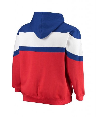 Men's Royal, White LA Clippers Color Block Wordmark Logo Big and Tall Full-Zip Hoodie $33.60 Sweatshirt