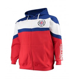 Men's Royal, White LA Clippers Color Block Wordmark Logo Big and Tall Full-Zip Hoodie $33.60 Sweatshirt