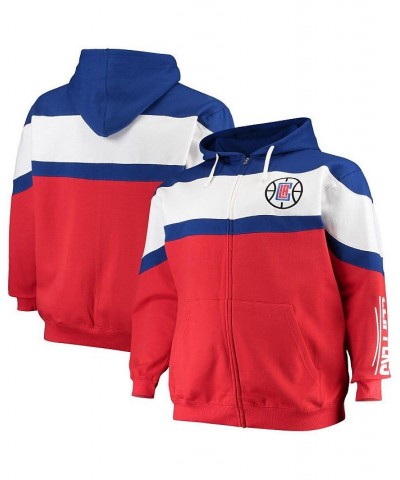 Men's Royal, White LA Clippers Color Block Wordmark Logo Big and Tall Full-Zip Hoodie $33.60 Sweatshirt