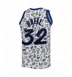 Men's Shaquille O'Neal White Orlando Magic 1994-95 Hardwood Classics Doodle Swingman Jersey $60.48 Jersey