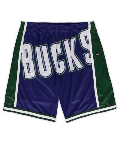 Men's Purple Milwaukee Bucks Big and Tall Hardwood Classics Big Face 2.0 Shorts $49.49 Shorts