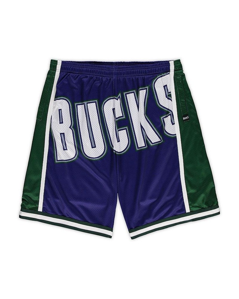 Men's Purple Milwaukee Bucks Big and Tall Hardwood Classics Big Face 2.0 Shorts $49.49 Shorts