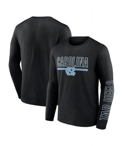 Men's Branded Black North Carolina Tar Heels Modern Two-Hit Long Sleeve T-shirt $18.90 T-Shirts