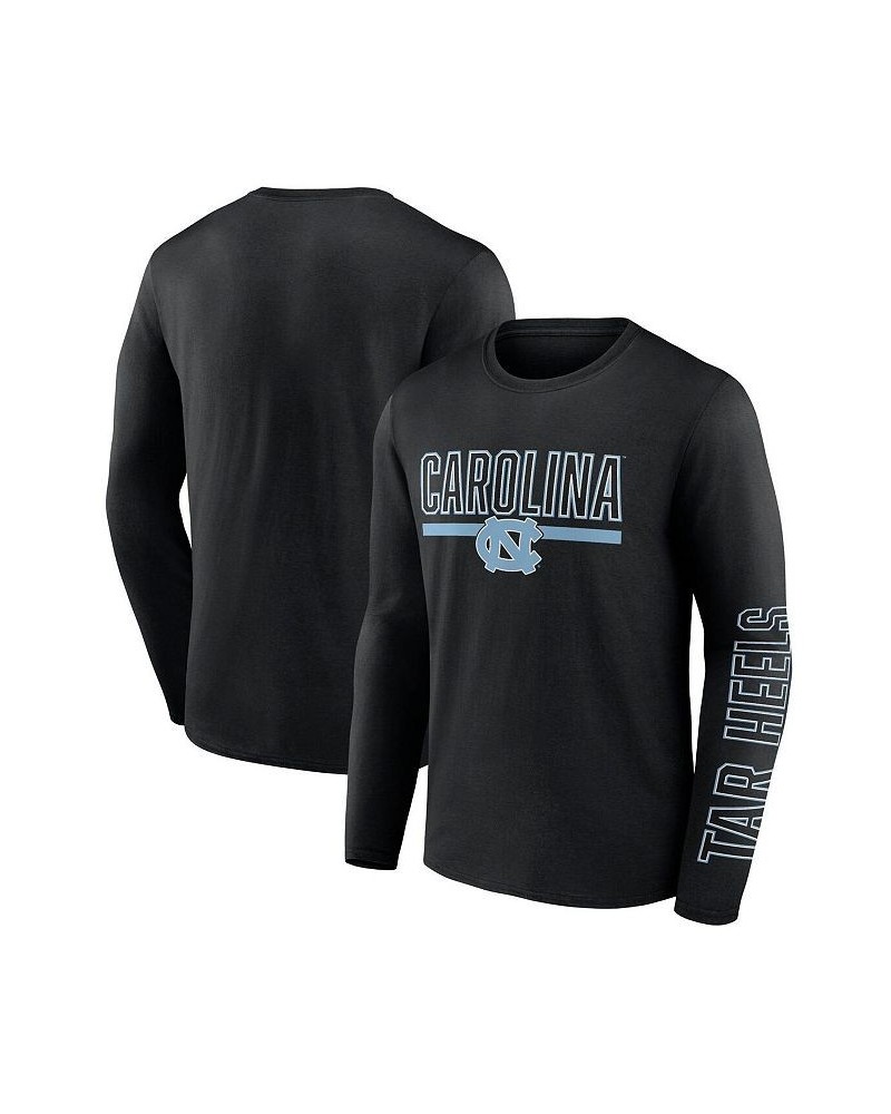 Men's Branded Black North Carolina Tar Heels Modern Two-Hit Long Sleeve T-shirt $18.90 T-Shirts