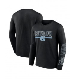 Men's Branded Black North Carolina Tar Heels Modern Two-Hit Long Sleeve T-shirt $18.90 T-Shirts