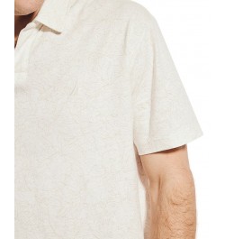 Men's Sustainably Crafted Printed Classic-Fit Johnny-Collar Polo Shirt White $42.96 Polo Shirts