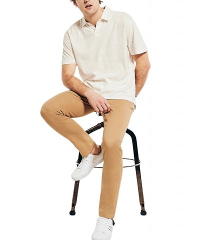 Men's Sustainably Crafted Printed Classic-Fit Johnny-Collar Polo Shirt White $42.96 Polo Shirts