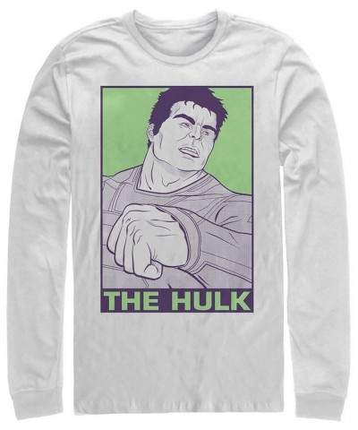 Marvel Men's Avengers Endgame Hulk Pop Art Poster, Long Sleeve T-shirt White $16.00 T-Shirts