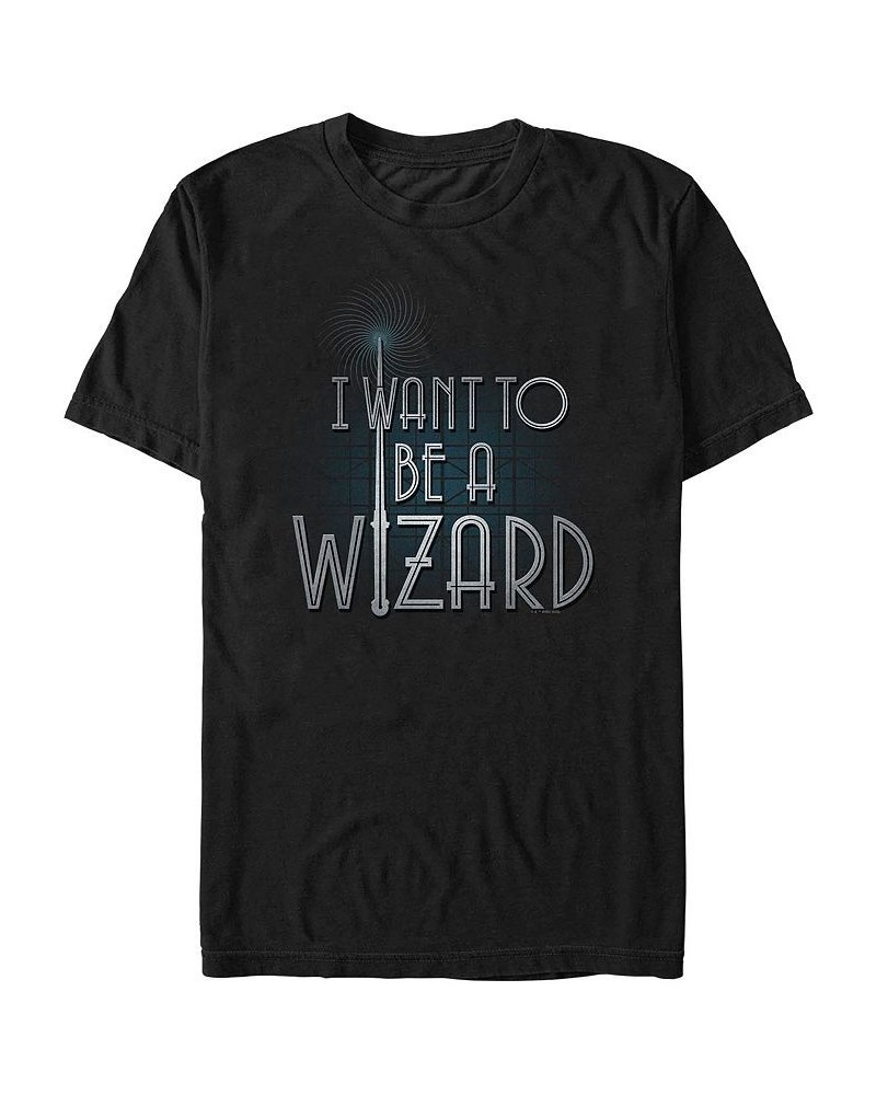 Men's Fantastic Beasts and Where to Find Them Do You Wanna Be A Wizard Short Sleeve T-shirt Black $16.80 T-Shirts