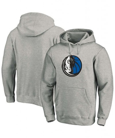 Men's Heathered Gray Dallas Mavericks Team Primary Logo Pullover Hoodie $29.14 Sweatshirt