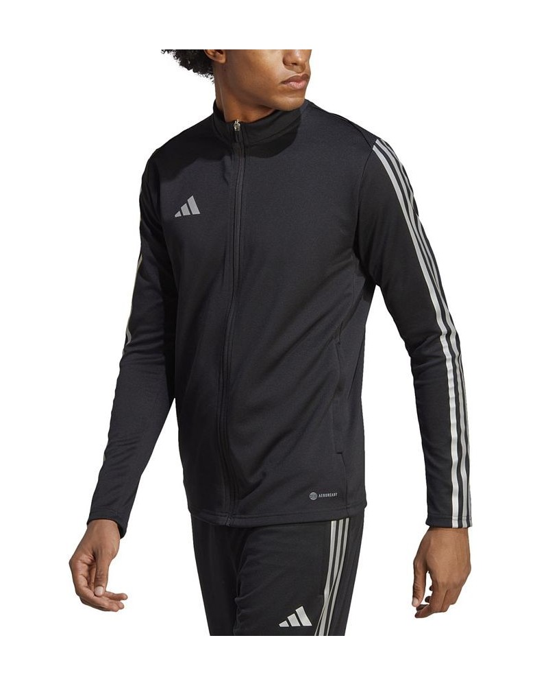 Tiro 23 Slim Fit Reflective Zip-Front Three-Stripe Training Jacket Black/gold $37.10 Jackets